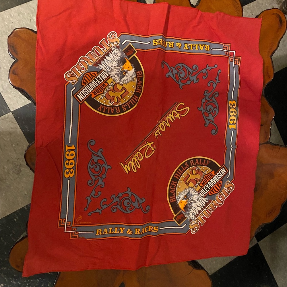 Vintage 1993 Harley Davidson Sturgis Black Hills Rally Bandana 53rd Anniversary